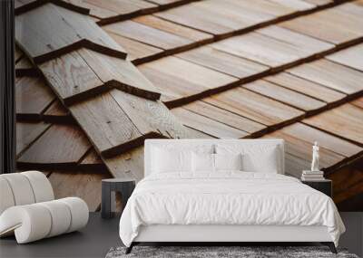 Wood texture background. roof Wall mural