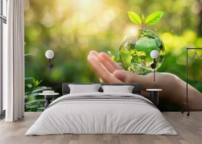 Sustainability and Environment: Renewable energy, conservation efforts, and eco-friendly lifestyles Wall mural