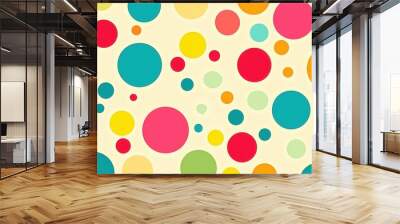 A colorful background with many different colored circles. The circles are of various sizes and colors, creating a vibrant and playful atmosphere Wall mural