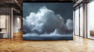 Large cloud of white clouds is floating in the sky. The clouds are so large that they almost cover the entire sky Wall mural