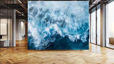 aerial ocean waves , top down ocean view , ocean waves texture , high resolution ocean image Wall mural