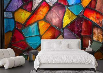 Colorful Stained Glass Mosaic Abstract Pattern Wall mural