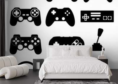 Game Controller Silhouette Black isolated vector Illustration Eps 10 Wall mural