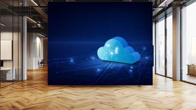 abstract cloud technology system sci fi design concept background. vector illustrater Wall mural