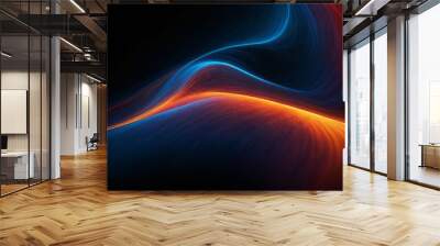 Abstract digital art piece black background It features Light ba Wall mural