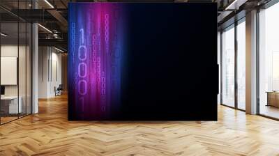 abstract digital binary matrix number technology futuristic concept background Wall mural