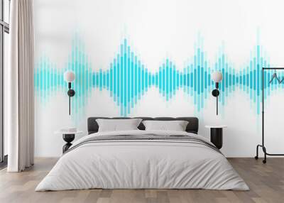 Abstract sound wave stripe lines colourful equalizer isolated on white background. concept music, sound, technology. Wall mural