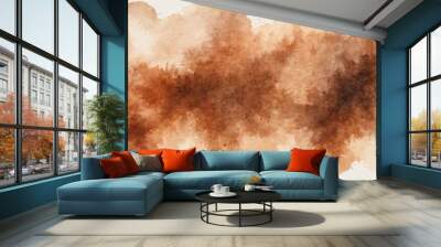 Abstract watercolor stain warm brown color appears to Watercolor Wall mural