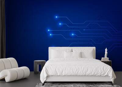 blue technology background with circuit diagram. vector illustration eps10 Wall mural