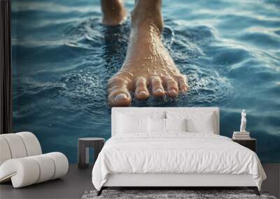 Close-up person  foot water is center image ethereal scene of je Wall mural