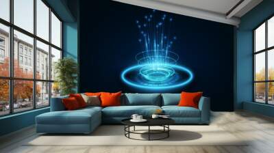 connection line on networking telecommunication concept background Wall mural