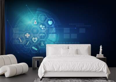 health care icon pattern medical innovation concept background design Wall mural