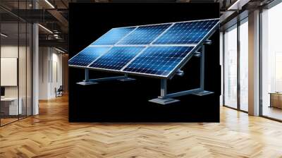 Large solar panel mounted metal frame is rectangular isolated Wall mural