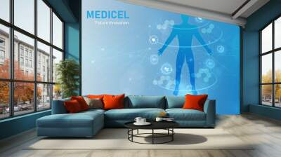 medical health care human body diagnostics template concept background clean design Wall mural