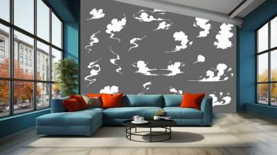 smoke illustration set for special effects template. steam clouds, mist, fume, fog, dust, or vapor 2 Wall mural