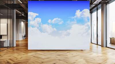 White clouds in blue sky background. - Image Wall mural