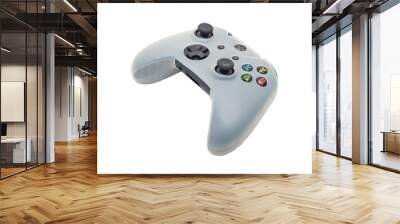 Black Microsoft XBOX One controller with case isolated on a white background Wall mural