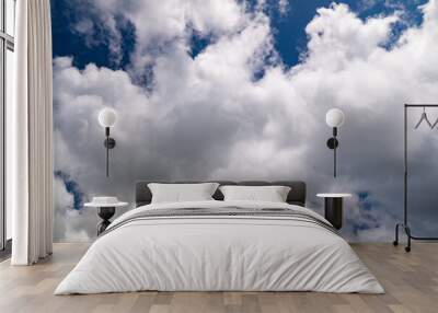 Beautiful blue sky white clouds nature environment background Wall mural