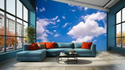 Blue Sky and cloud in Good weather day nature environment background Wall mural