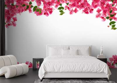 Bougainvillea flower frame on white background ,Provincial flowe Wall mural