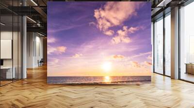 Landscape view colorful sunset or sunrise sky, Beautiful Light Sunset or sunrise over sea,Colorful clouds majestic scenery sunset Sky, Amazing clouds and waves in the ocean,Wonderful cloud background Wall mural