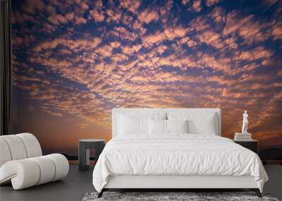 Nature landscape beautiful Light Sunset or sunrise over sea,Colorful clouds dramatic sky seascape,Amazing clouds in sunset sky background Wall mural