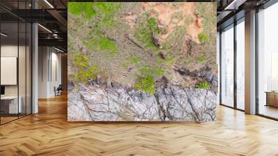 Top view Stones at seashore texture natural background Wall mural