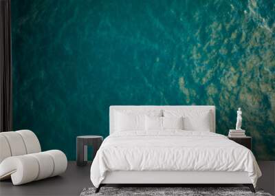 Top view tropical sea beach seascape,Waves texture background,Summer sea waves nature background Wall mural