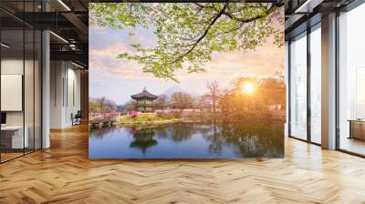 Gyeongbokgung palace in spring, South Korea. Wall mural