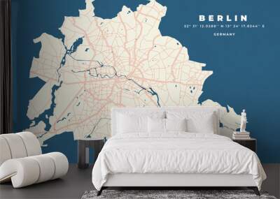 Berlin map vector poster flyer Wall mural