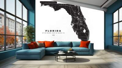 Florida map vector poster flyer	 Wall mural