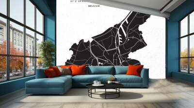 Ghent Belgium map vector illustration poster and flyer Wall mural