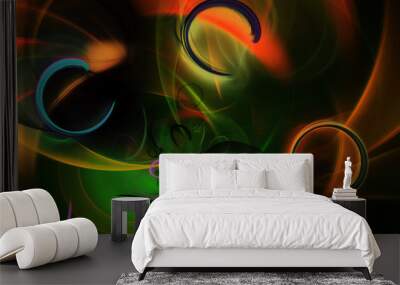 abstract chaotic fractal background 3D rendering illustration Wall mural