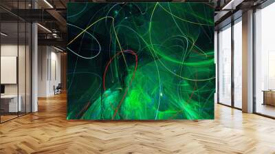 green abstract fractal background 3d rendering illustration Wall mural