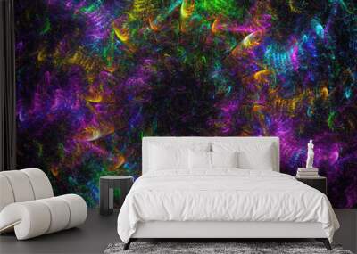 rainbow abstract fractal background 3d rendering illustration Wall mural