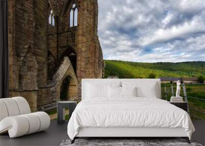 Man admiring The Tintern Abbey  Wall mural