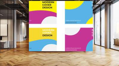 Creative covers or horizontal posters in modern minimal style for corporate identity, branding, social media advertising, promo. Modern layout design  Wall mural