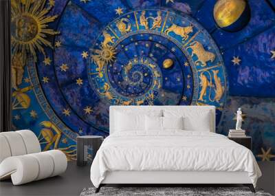 Droste effect background. Abstract design for concepts related to astrology and fantasy. Wall mural