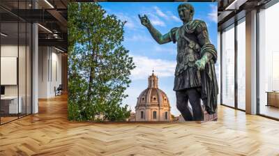 Statue of Caesar Emperor in Rome, Italy. Ancient  role model of Leadeship and Authority . Wall mural