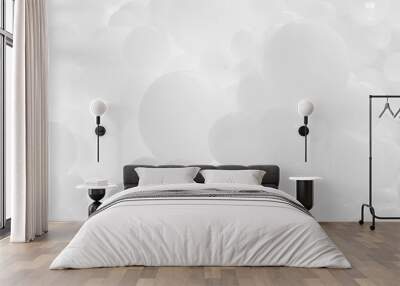 White background with flying balloons - clean design, 3d abstract realistic banner. Wall mural