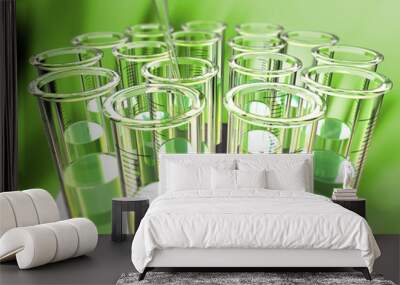 circular rack of analysis test tubes Wall mural