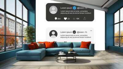 Twitter post template. Social media post layout. Vector. Wall mural