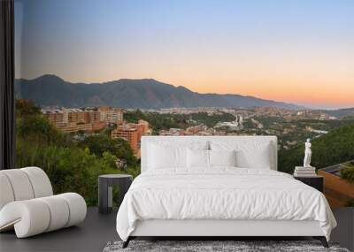 View of Caracas city, Venezuela's capital, at sunset Wall mural