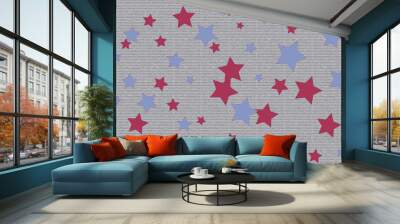 blue red stars Wall mural