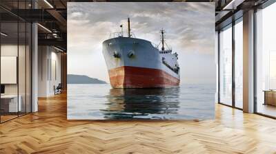 cargo ship at sea Wall mural