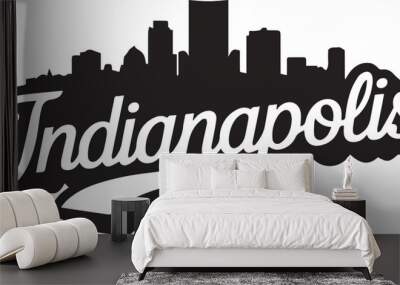 Indianapolis Skyline Silhouette Wall mural