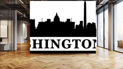 Washington DC Skyline Vector Wall mural