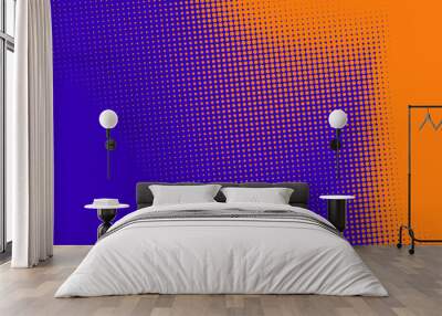 Abstract dots halftone orange purple colors pattern gradient texture background. Wall mural