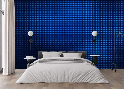 Dot blue pattern screen led light gradient texture background. Abstract  technology big data digital background. 3d rendering. Wall mural