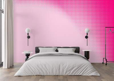 Dot pink pattern gradient texture background. Abstract illustration pop art halftone and retro style. creative design valentine concept, Wall mural